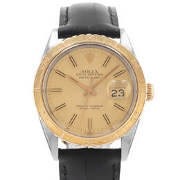 Pre-owned Rolex Datejust Turn-O-Graph 16253 Men's Champagne Dial