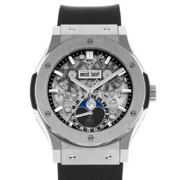 Pre-owned Hublot Classic Fusion Aerofusion Sapphire Skeleton Dial Mens Watch 517.nx.0170.lr