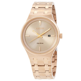 Citizen Eco-Drive BM7653-50Q Rose Gold Dial Mens Watch - Analog Movement, Stainless Steel Case and Bracelet