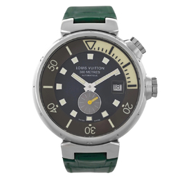Pre-owned Louis Vuitton Vuitton Tambour Diver Automatic Black Dial Mens Watch q1031