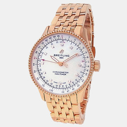 Breitling Navitimer Classic MOP Automatic Rose Gold Watch A17395