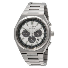 Citizen Zenshin Chrono Chronograph Silver Dial Mens Watch CA4610-85A