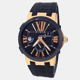 Ulysse Nardin Executive Dual Time 246-00-3/42 Automatic - Men's Black Dial Rose Gold Travel Watch