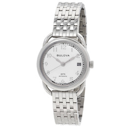 Bulova Commodore Automatic Silver Dial Ladies Watch 96M153