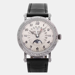 Patek Philippe Calibre 5160P, Ref. 1146508, Men's White Gold & Silver Dial Automatic Grand Complication Perpetual Calendar Chronograph Tourbillon