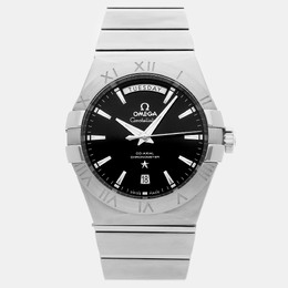 Omega Constellation Day-Date 123.10.38.22.01.001 Automatic Stainless Steel Black Dial Men's Wristwatch 38mm 1155737
