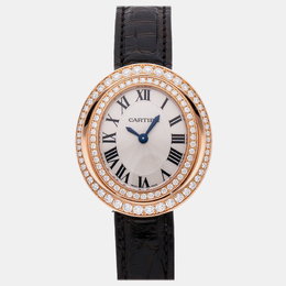 Cartier Hypnose WJHY0006 Quartz Rose Gold Silver Dial Women's Wristwatch 30mm 1170206