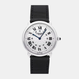 Cartier Ronde Louis WR000551 Manual Winding Watch Rose Gold Case Silver Dial 36mm Men
