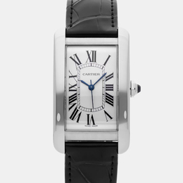 Pre-Owned Cartier Tank Américaine Large Automatic Silver Stainless Steel Men's Wristwatch 45mm, Reference 1180158