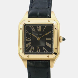 Cartier Santos Dumont WGSA0077 Quartz Blue 18k Yellow Gold Men's Wristwatch