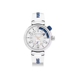 Часы мужские Tambour Street Diver, кварц, 39,5 мм, сталь Louis Vuitton, белый qa124a | white