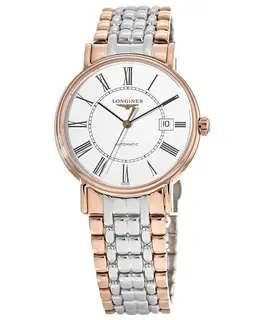 Longines Presence White Dial Rose Gold PVD Stainless Steel Men's Watch L49211117