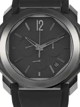 Bulgari Chronograph [29607530] Octagonal Case 41mm Black Dial Sub-Dials