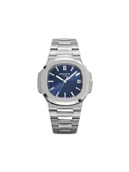 Patek Philippe 2017 Nautilus 40th Anniversary Limited Edition Ref. 31089780 circa 2017 Blue Dial Platinum Octagonal Bezel Automatic Movement Integrated Bracelet Original Box and Papers Included