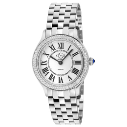 Gevril Milan Quartz Diamond White Dial Ladies Watch 12160B