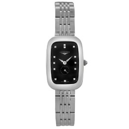 Pre-owned Longines Equestrian Diamond Black Dial Ladies Watch l6.141.4.57.6