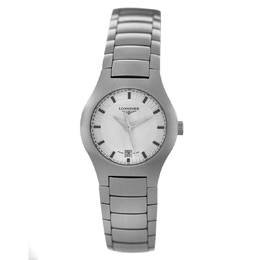 Pre-owned Longines Oposition Round Quartz Silver Dial Ladies Watch l3.117.4.72.6