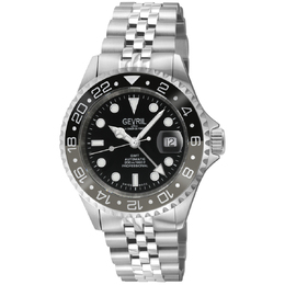 Gevril Wall Street GMT Automatic Black Dial Mens Watch 4958B