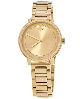 Authentic Movado Bold Pale Yellow Gold Tone 34mm Women's Watch Model: 3600502