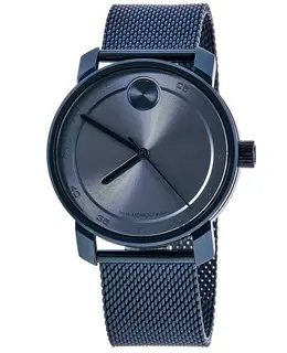 Movado Bold Men's Watch Model 3600959 Blue Dial Steel PVD