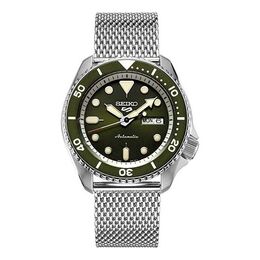 Часы Seiko 5 Series 100 waterproof / Sports Mechanical Green, зеленый srpd75k1 | green