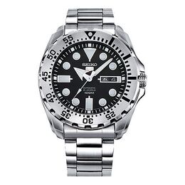 Часы Seiko Automatic Mechanical Water Ghost Waterproof Sports For Men Black Plate Steel Belt Black, черный srp599j1 | black
