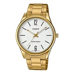 Часы Men's Casio Fashion Stylish Quartz Steel Strip Waterproof Watch Gold Color Stainless Steel Strap Mens mtp-v005g-7b
