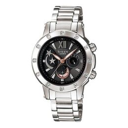 Часы Casio Waterproof SHEEN Sapphire Crystal Solar Powered Stainless Steel Strap Black Analog, черный shn-7502d-1a | black