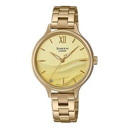 Часы Casio SEAWAVE Subject Fashion 3d Minimalistic Watch Sapphire Crystal Gradient Gold she-4550g-9aupr