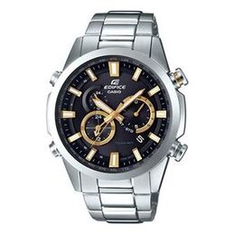 Часы Casio Waterproof EDIFICE Solar Powered Sports Sapphire Crystal Stainless Steel Strap Mens Black Analog, черный eqw-t640yd-1a9pr | black