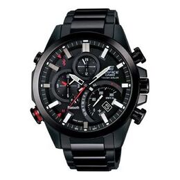 Часы Casio EDIFICE Quartz Waterproof Solar Powered Stainless Steel Strap Sports Sapphire Crystal Mens Black Analog, черный eqb-501ydc-1ampr | black