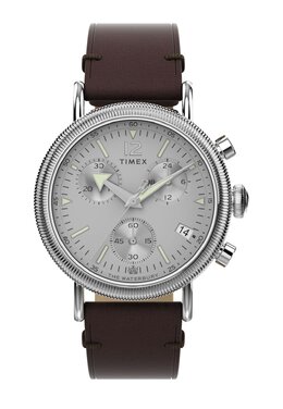 Часы с хронографом WATERBURY STANDARD COIN EDGE Timex, серебряный tx152m0j3-d11 | silver brown