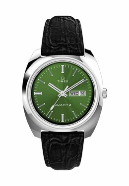 Часы QUARTZ ANALOG Q 1978 DAY/DATE Timex, черный tx152m0mr-q11 | black and green