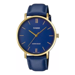 Часы Casio DRESS Series All-match Pointer Men's Quartz Waterproof Mens Blue Analog, синий mtp-vt01gl-2b | blue