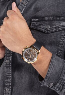 Часы с хронографом Guess, черный zzo2q5601-f00 | gold tone