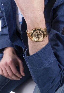 Часы с хронографом Guess, золотой gu152m04m-f12 | gold and black