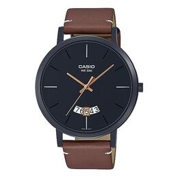 Часы Casio Quartz Waterproof Mens Black Analog, черный mtp-b100bl-1ev | black