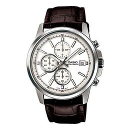 Часы Casio Edifice Waterproof Men Black/Silver Mens Brown Analog, коричневый mth-5001l-7apf | brown