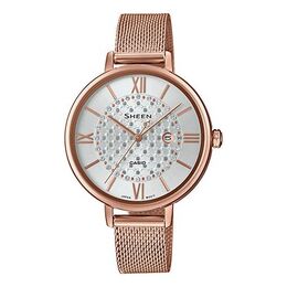 Часы Casio Waterproof SHEEN Quartz Sapphire Crystal Rose Gold Analog, золотой she-4059pgm-7au | gold