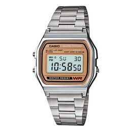 Часы Casio Stainless Steel Strap Mens Silver Digital, серебряный a158wea-9 | silver