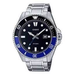 Часы Casio V 'Silver Black', серебряный mdv-107d-1a2 | silver