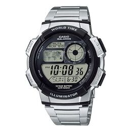 Часы Casio Waterproof Sports Stainless Steel Strap Mens Black Digital, черный ae-1000wd-1a | black