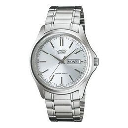 Часы Casio Waterproof Stainless Steel Strap Mens White Analog, белый mtp-1239d-7a | white