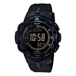Часы Casio PROTREK Light Energy Electric Wave Mountain Waterproof Sports Solar Powered Mens Black Digital, черный prw-3100y-1pr | black