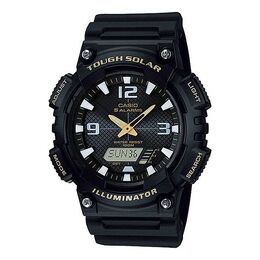 Часы Casio Waterproof Sports Solar Powered Mens Black Analog, черный aq-s810w-1 | black