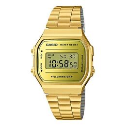 Часы Casio Mirror Face Stainless Steel Unisex Vintage Waterproof Mens Gold Digital, золотой a168wegm-9 | gold