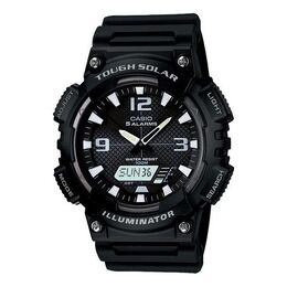 Часы Casio Tough Solar Solar Sports Waterproof Electronic For Men Solar Powered Mens Black Analog, черный aq-s810w-1avdf | black