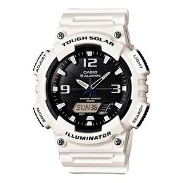 Часы Casio Waterproof Sports Solar Powered Mens BlackWhite Analog, черный/белый aq-s810wc-7avdf | blackwhite