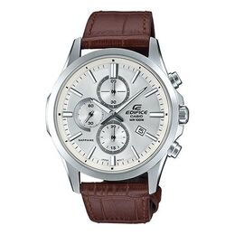 Часы Casio Edifice Series Men'ses Silver/Brown Sapphire Crystal Mens White Analog, белый efb-660l-7avupr | white