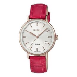 Часы Casio Quartz Waterproof SHEEN Sapphire Crystal Red Analog, красный she-4048cgl-7auprd | red